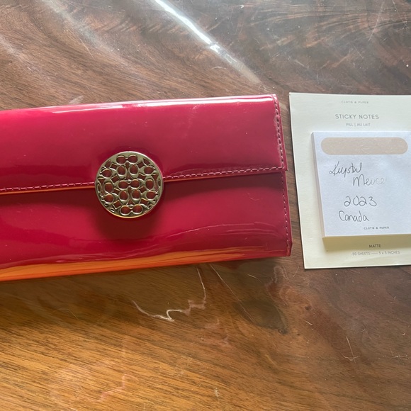 Hot Pink Coach Wallet - Picture 1 of 7